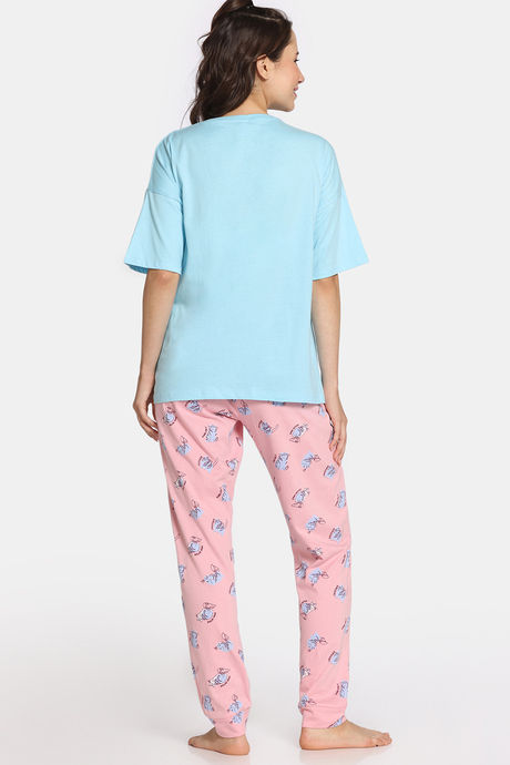 Rosaline Purrfect Dreams Knit Cotton Pyjama Set - Tickled Pink — image 3